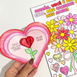 Cartões para Colorir Dia das Mães - Dia das Mães