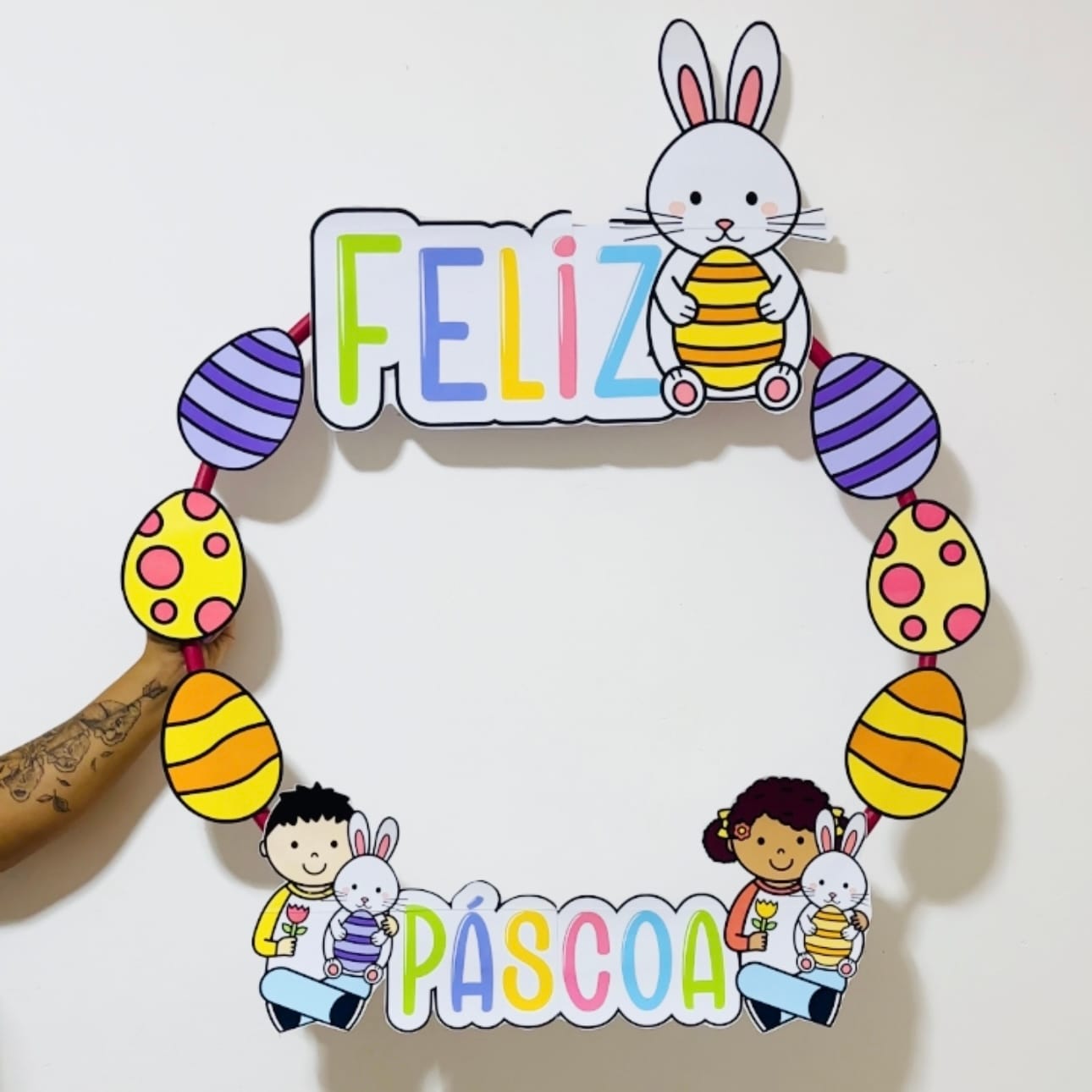 Decoração Bambolê - Feliz Páscoa - Páscoa