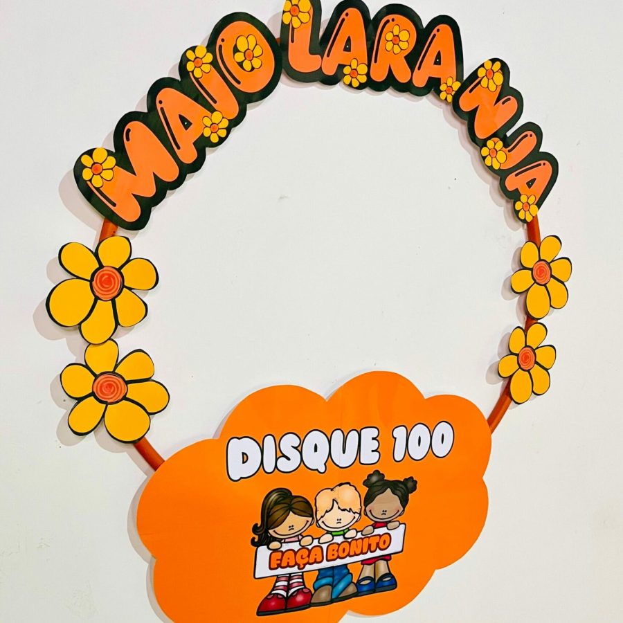 Decoração Bambolê - Maio Laranja - Maio Laranja - Pedagogia de Ideias Decoração Bambolê - Maio Laranja - Maio Laranja