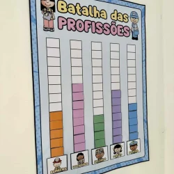 Quadro de batalha de profissões para atividades educativas.