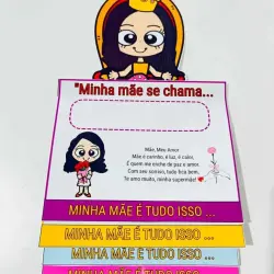 Cartaz com poema e ilustrações para o Dia das Mães.