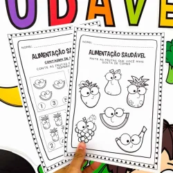 Atividades educativas sobre alimentação saudável para crianças.