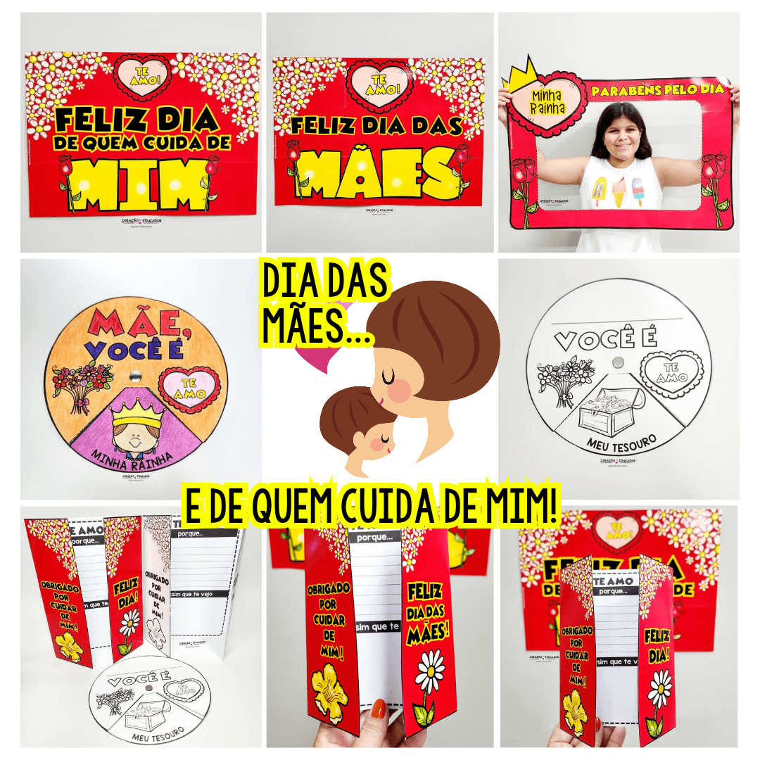 Kit Dias das Mães - De quem Cuida de Mim - Dia das Mães - Pedagogia de Ideias Kit Dias das Mães - De quem Cuida de Mim - Dia das Mães