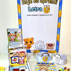 Atividades educativas com a letra G para crianças, incluindo desenhos e jogos.