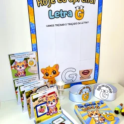 Material pedagógico para ensinar a letra G para crianças.