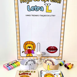 Atividade educativa para aprender a letra L com personagens divertidos.