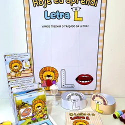 Material didático para ensinar a letra L para crianças.