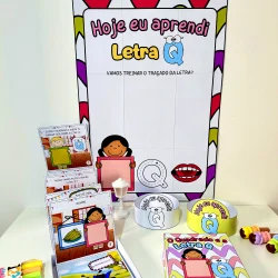 Atividades educativas com letras e desenhos para crianças.