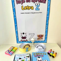 Quadro educativo com tema Letra Z e zebra, ideal para atividades escolares.