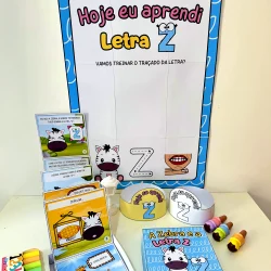 Material didático para ensinar a letra Z com zebra e atividades interativas.