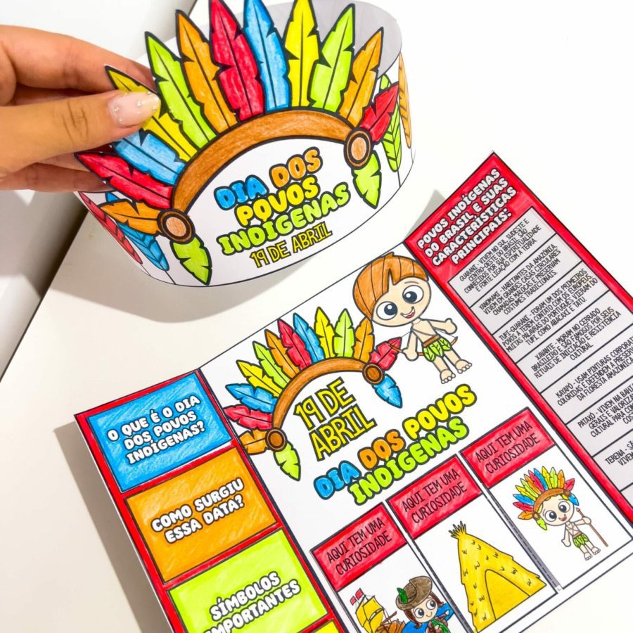 Lapbook + Coroa Dia dos Povos Indígenas - Dia dos Povos Indígenas - Pedagogia de Ideias Lapbook + Coroa Dia dos Povos Indígenas - Dia dos Povos Indígenas