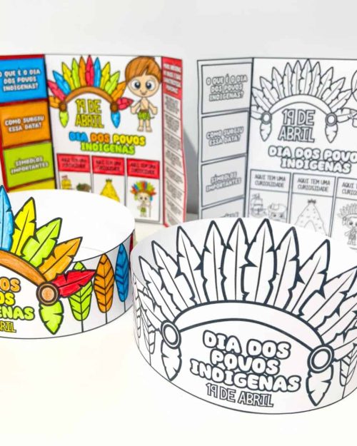 Lapbook + Coroa Dia dos Povos Indígenas - Dia dos Povos Indígenas