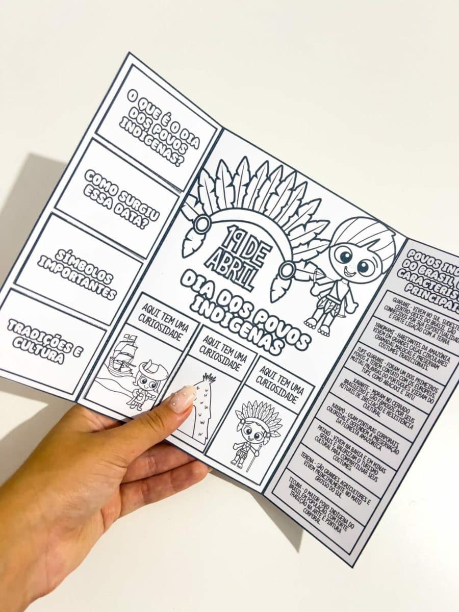 Lapbook + Coroa Dia dos Povos Indígenas - Dia dos Povos Indígenas