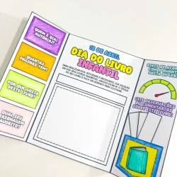 Atividades educativas para crianças no livro infantil.