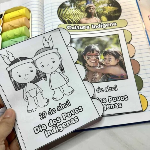 Atividades educativas sobre cultura indígena para o Dia dos Povos Indígenas.
