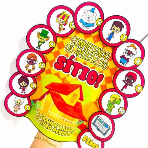 Personagens do Sítio em destaque com cores vibrantes e detalhes divertidos.