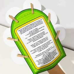 Luva de papel com texto educativo sobre a floresta e a cultura indígena.
