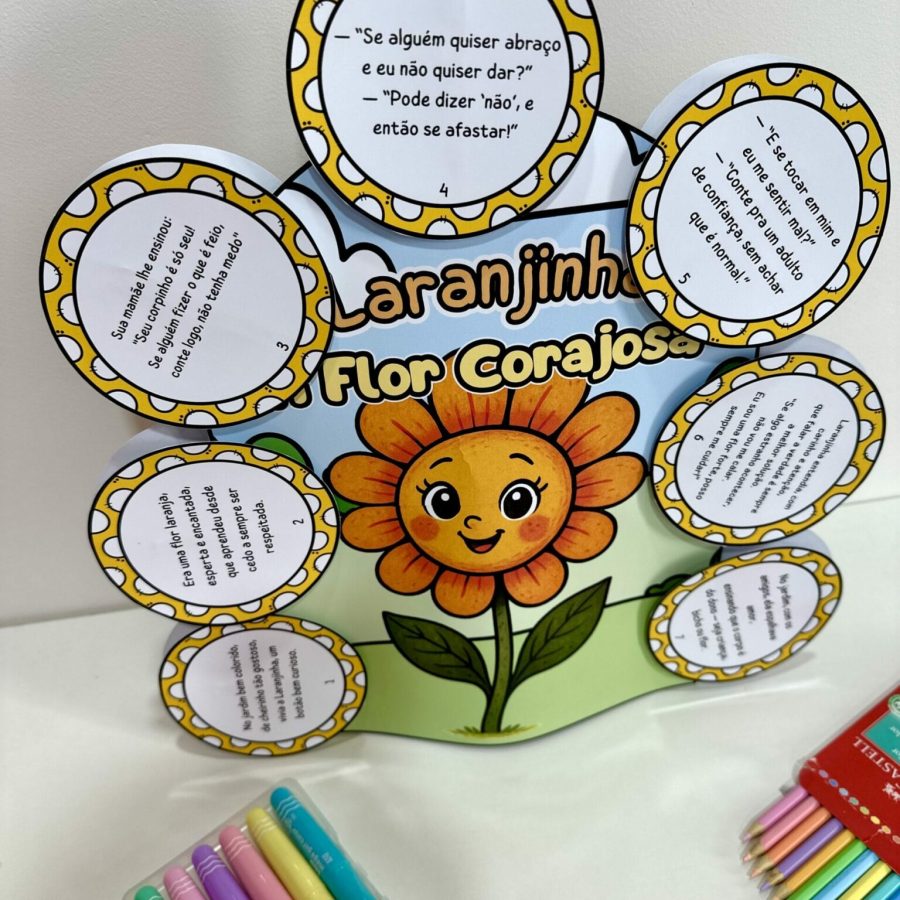 Luva - Laranjinha: A Flor Corajosa! - Maio Laranja - Pedagogia de Ideias Luva - Laranjinha: A Flor Corajosa! - Maio Laranja