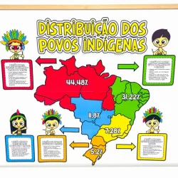 Mapa do Brasil mostrando a distribuição dos povos indígenas por regiões.