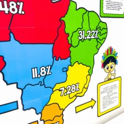 Mapa colorido mostrando a distribuição dos povos indígenas no Brasil.