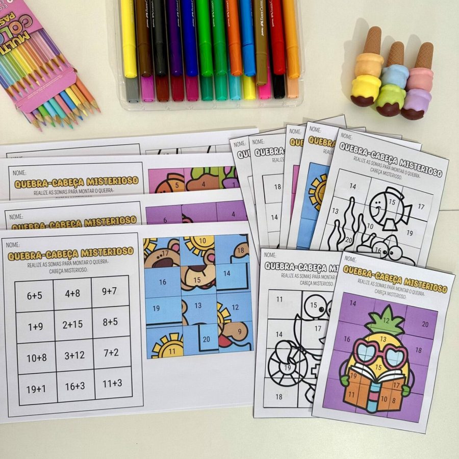 Quebra-Cabeça - Soma Misteriosa - Educação Infantil - Pedagogia de Ideias Quebra-Cabeça - Soma Misteriosa - Educação Infantil