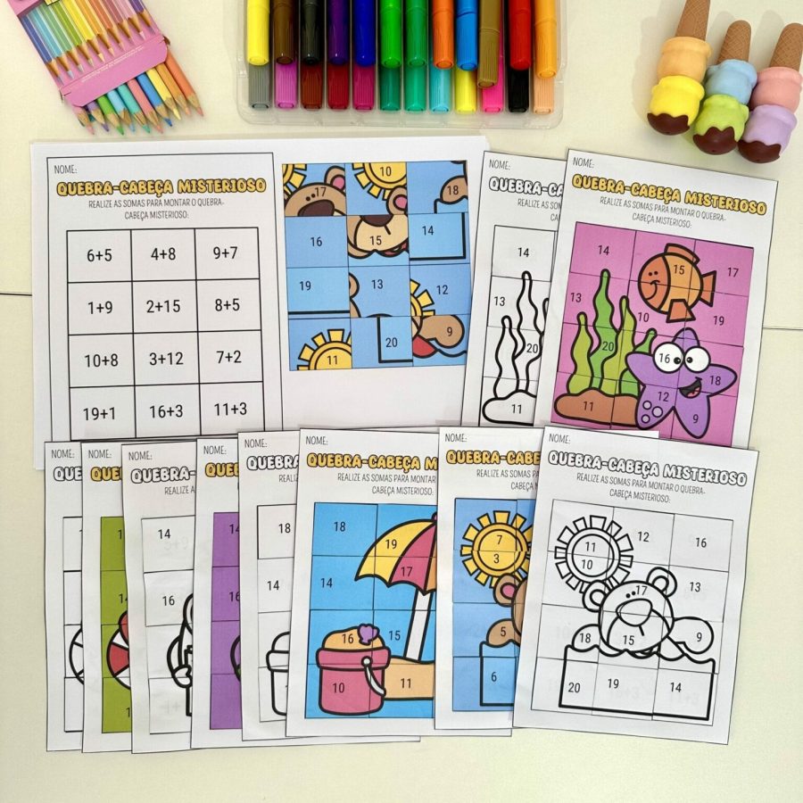 Quebra-Cabeça - Soma Misteriosa - Educação Infantil - Pedagogia de Ideias Quebra-Cabeça - Soma Misteriosa - Educação Infantil