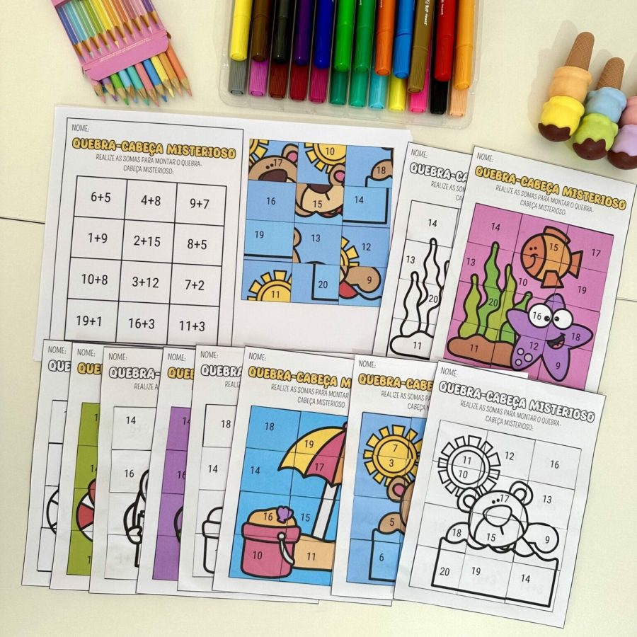 Quebra-Cabeça - Soma Misteriosa - Educação Infantil - Pedagogia de Ideias Quebra-Cabeça - Soma Misteriosa - Educação Infantil