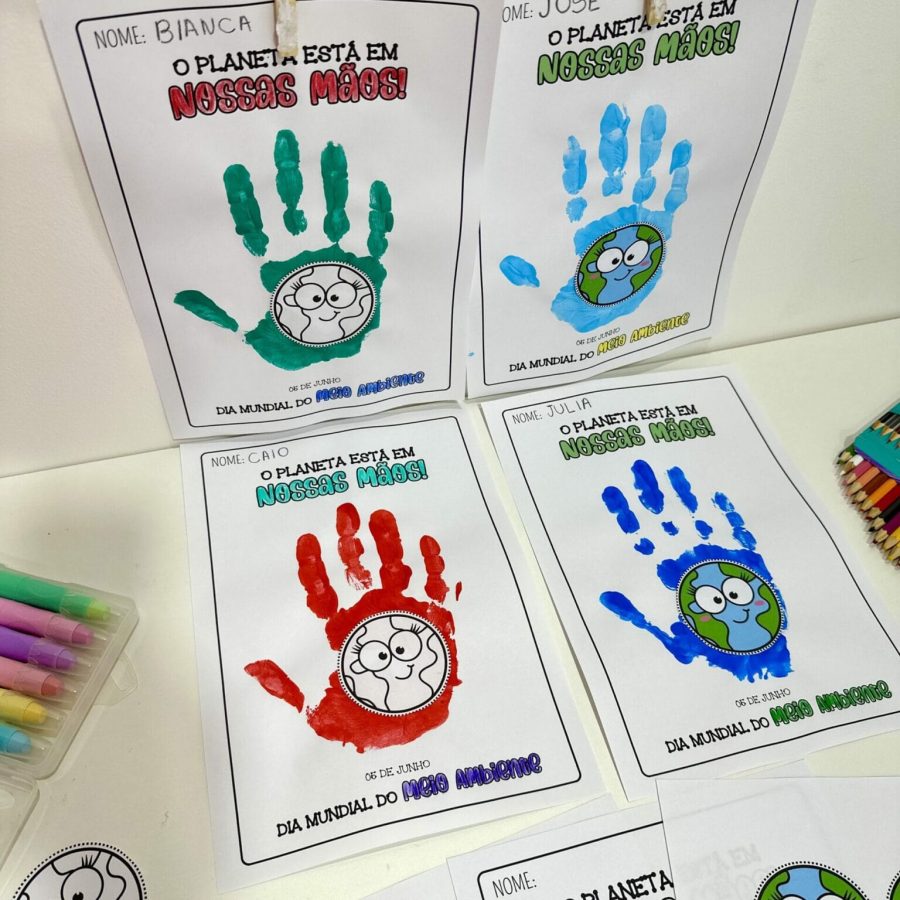 Atividade O Planeta está em nossas Mãos - Dia do Meio Ambiente - Pedagogia de Ideias Atividade O Planeta está em nossas Mãos - Dia do Meio Ambiente