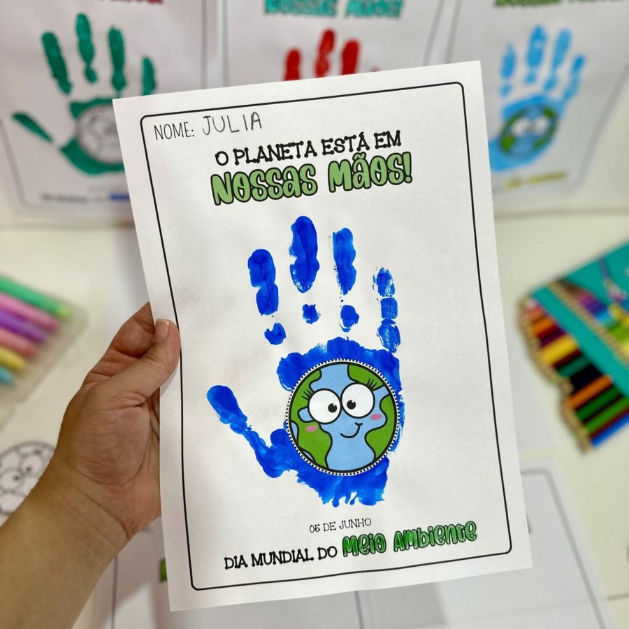 Atividade O Planeta está em nossas Mãos - Dia do Meio Ambiente - Pedagogia de Ideias Atividade O Planeta está em nossas Mãos - Dia do Meio Ambiente