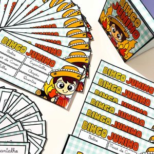 Bingo Junino - Letra Cursiva - Bingo