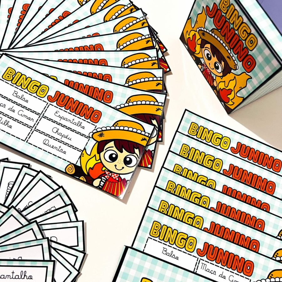 Bingo Junino - Letra Cursiva - Bingo - Pedagogia de Ideias Bingo Junino - Letra Cursiva - Bingo