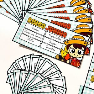 Bingo Junino - Letra Cursiva - Bingo