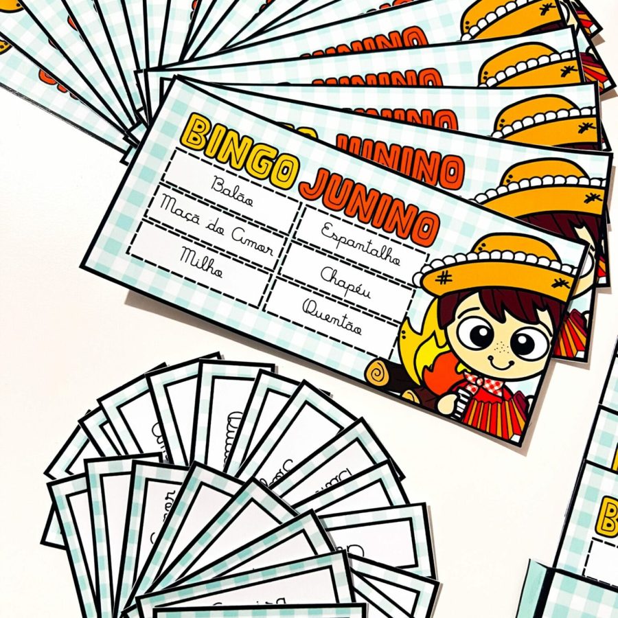 Bingo Junino - Letra Cursiva - Bingo - Pedagogia de Ideias Bingo Junino - Letra Cursiva - Bingo