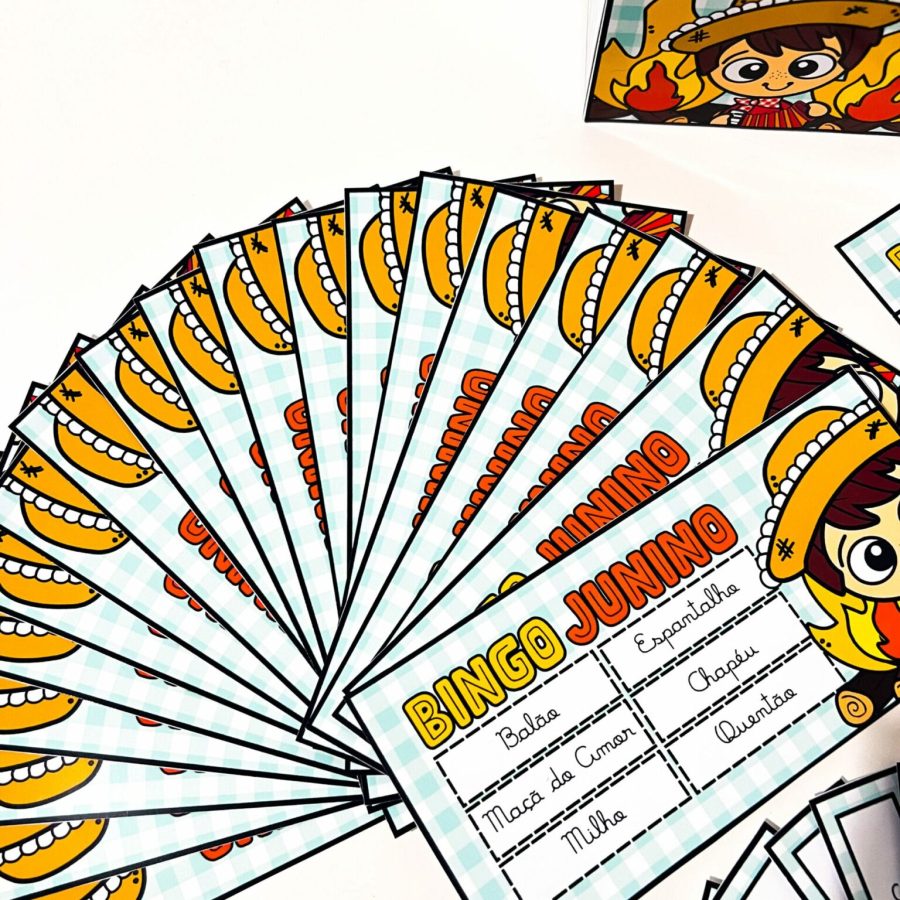 Bingo Junino - Letra Cursiva - Bingo - Pedagogia de Ideias Bingo Junino - Letra Cursiva - Bingo