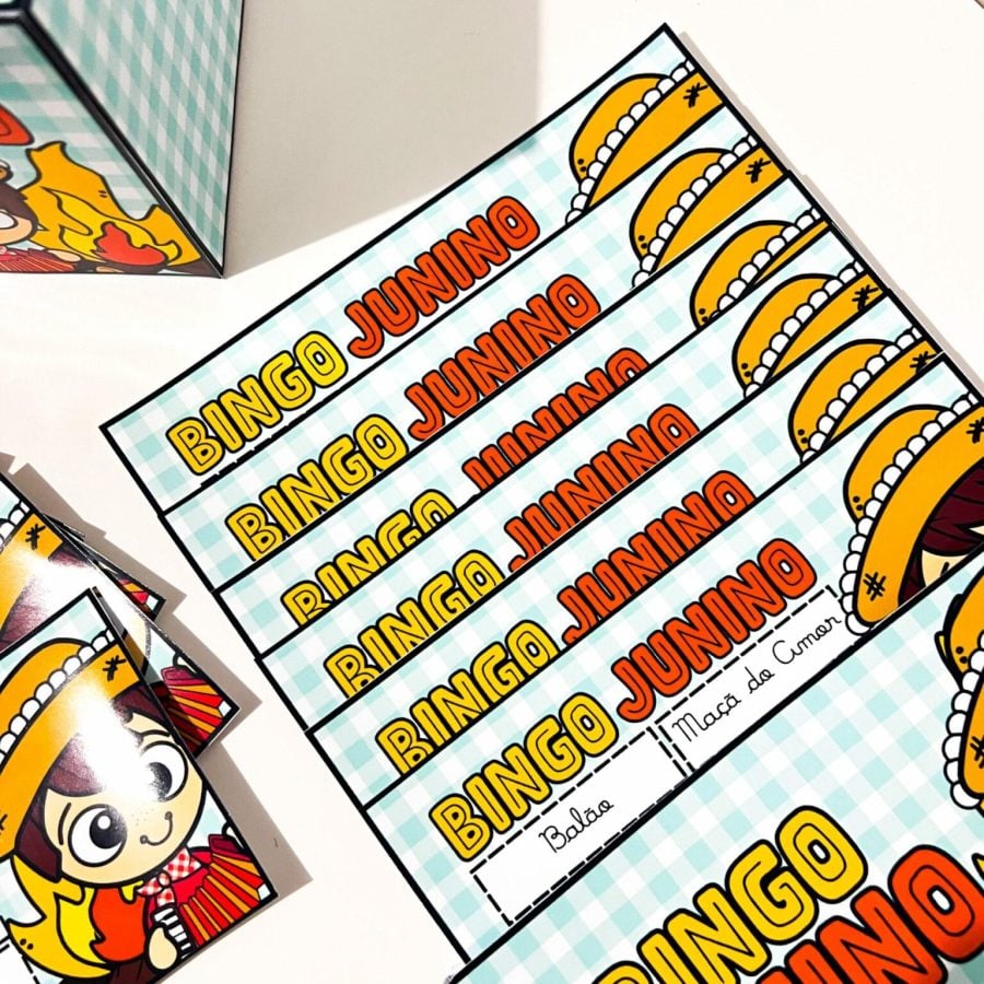 Bingo Junino - Letra Cursiva - Bingo - Pedagogia de Ideias Bingo Junino - Letra Cursiva - Bingo