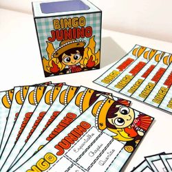 Bingo Junino - Letra Cursiva - Bingo