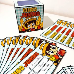 Bingo Junino - Letra Cursiva - Bingo