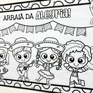 Cartaz Colaborativo - Arraiá da Alegria - Festa Junina