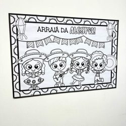 Cartaz Colaborativo - Arraiá da Alegria - Festa Junina