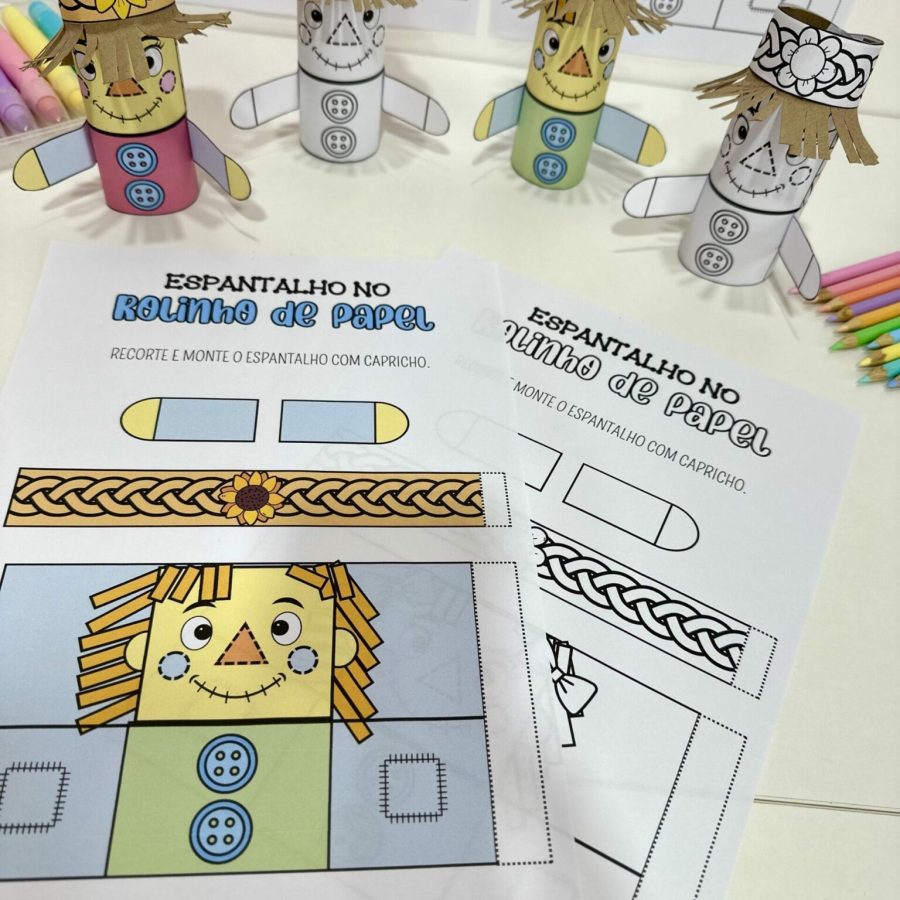 Espantalho no Rolinho de Papel - Festa Junina - Pedagogia de Ideias Espantalho no Rolinho de Papel - Festa Junina