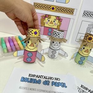 Espantalho no Rolinho de Papel - Festa Junina