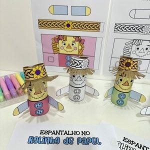 Espantalho no Rolinho de Papel - Festa Junina