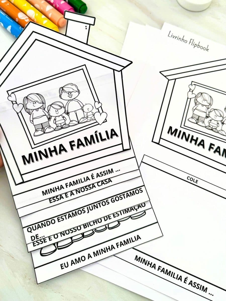 Flipbook Minha Família com 6 Páginas Interativas