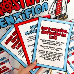 Material educativo do Kit Mostra Científica para atividades de ciências.