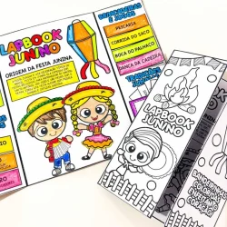 Lapbook Junino com atividades e desenhos para crianças.