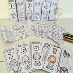 Conjunto de jogos educativos com numerais de 0 a 10 para crianças.