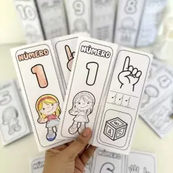 Cartões educativos com números de 0 a 10 para ensino infantil.