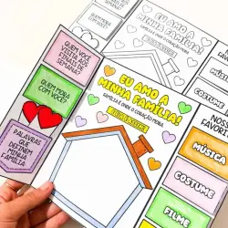Atividades educativas para crianças sobre a família e momentos especiais.