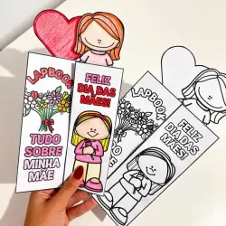 Atividades de colorir e recortar para o Dia das Mães.