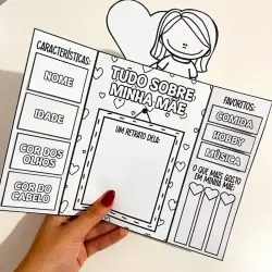 Atividade de criança com papel para aprender sobre a mãe.